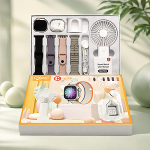 smart watch combo set smart watch with <b>mini</b> fan and Earbuds 4 Straps AMOLED Screen Fitness <b>Tracker</b> - Product Image 1