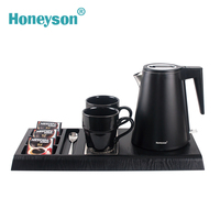 Pour Honeyson 1.2L ensemble de plateau de bouilloire électrique sans fil couverts en acier inoxydable rustiques produit de qualité Offre Spéciale pour les hôtels