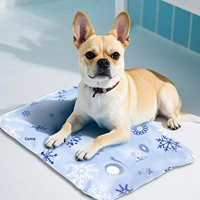 Tapis rafraîchissant pour animaux de compagnie, résistant aux morsures, rempli d'eau, avec motif flocon de neige pour chiens et chats - Utilisation estivale, luxe moderne, lavable