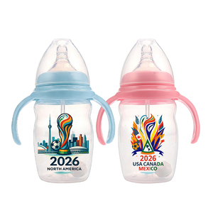Biberón de Boca Ancha con Diseño de Dibujos Animados, Marca <span class=keywords><strong>Dr</strong></span>. <span class=keywords><strong>Brown</strong></span>, con Asa, Libre de BPA, de 0 a 12 Meses, Anti-Cólicos - Product Image 1