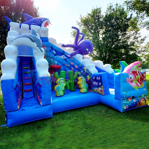 Castillo inflable acuático con tobogán, brincolín inflable para fiestas, casa de brinco para niños - Product Image 6