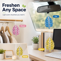Fabrication de cadeaux promotionnels OEM ODM, diffuseur suspendu parfumé pour voiture, en forme de feuille en papier coloré, longue durée