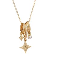 Nouveau Collier Pendentif Femme 2025 en Cuivre Électroplaqué avec Zircon Brillant et Chaîne Bambou à Grands Maillons Sportifs