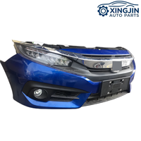 Para Honda Civic: Parachoques Completo con Rejilla, Ventilador, Radiador, Faros Antiniebla, Faros LED, Sensor de Asistencia de Estacionamiento y Componentes Delanteros