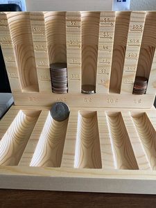 กระปุกออมสินสี่เหลี่ยมทำจากไม้เป็นมิตรกับสิ่งแวดล้อมจุของได้มากถึง460เหรียญกระปุกออมสินที่มี5ช่อง - Product Image 4