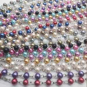 ลูกปัดมุกโซ่แก้วชุบหลายสีเครื่องประดับค้นพบอุปกรณ์ตกแต่ง - Product Image 4