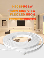 Tube LED néon RGBW 10*18mm à émission latérale IP67 24V 20W/M 144 LED/m SMD2835 Néon découpable pour éclairage de chambre