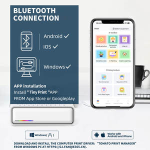 Imprimantes portables A4 sans fil 200 DPI Mini imprimante sans encre Android IOS Imprimante thermique BT4.0 pour outils Bureau École - Product Image 2