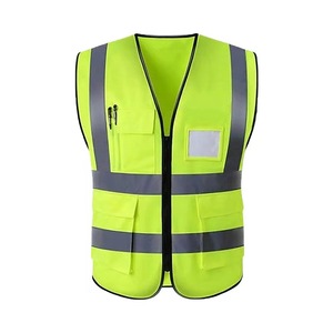 可定制建筑工人反光安全背心夹克高能见度工业安全标志网眼反光服装 - Product Image 1