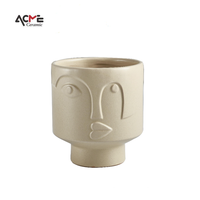 Dekorasi Nordic Matte bulat Lucu kecil keramik Pot bunga sukulen Pot Pot Pot keramik untuk tanaman sukulen