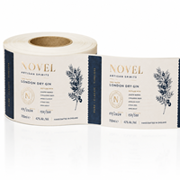 Étiquettes personnalisées en papier texturé avec impression double face, dorées à chaud, métallisées et imperméables pour bouteilles de gin, vin et spiritueux
