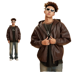 แจ็คเก็ตบอมเบอร์หนังแท้กันน้ำสไตล์วินเทจสำหรับผู้ชาย แบบสั่งทำพิเศษ ซิปหน้า หนา คุณภาพสูง เหมาะสำหรับฤดูใบไม้ร่วง สไตล์ไฮสตรีท - Product Image 1