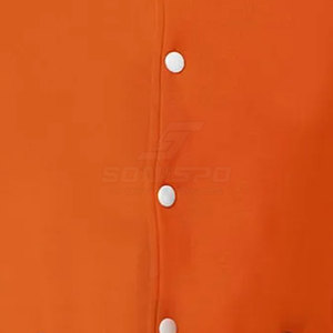 Chaqueta Varsity Naranja para Hombre SONISPO con Mangas Grises, Cuello Camisero, Cierre de Botones, Estilo Casual, Ropa de Otoño - Product Image 5