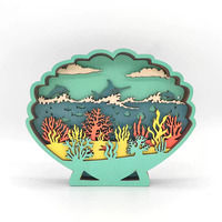 Décorations de bureau artisanales en bois personnalisées, décorations de table de Noël en bois 3D animaux de la forêt et poissons, cadeaux de Noël, artisanat en bois