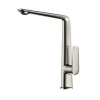 Robinet de cuisine moderne et minimaliste gris anthracite orientable, avec cartouche céramique, entièrement en laiton, pour eau chaude/froide, idéal pour les légumes