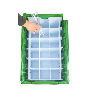 Wiederverwendbare wellpappe Plastik-Glas-Teiler-Einsatz für 18/24 Gläser