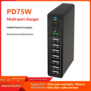 <span class=keywords><strong>Adaptateur</strong></span> de bureau <span class=keywords><strong>USB</strong></span> PD 75W à 2 ports avec charge rapide et protection contre les courts-circuits - Product Image 6