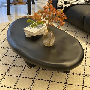 Table basse de salon bon marché en gros Table basse minimaliste noire galet - Product Image 3