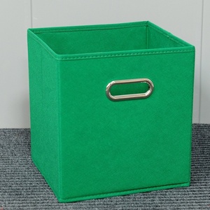 Contenedores de cubo de tela no tejida plegables OEM ODM Asas de <span class=keywords><strong>metal</strong></span> Caja de almacenamiento de cubo plegable de tela para el hogar de cocina - Product Image 4