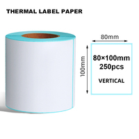 Rouleau d'étiquettes autocollantes thermiques directes LTLL sans BPA, 250 feuilles, 80x100mm, étanche, pour imprimante à codes-barres, vierge, qualité alimentaire