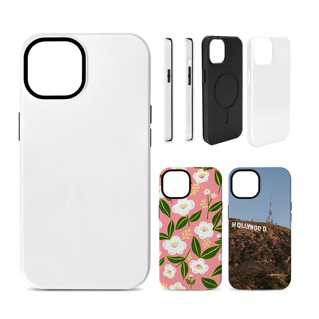 Factory Wholesale 3D 2 in 1 Magnetic Blanks 3d Sublimation Magnetic Mobile Phone Case for Custom Print Protective Cover