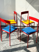 Ensemble de tables de cybercafé rétro de style Memphis, design moderne, mobilier de restaurant en métal, écologique et durable