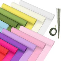 Rouleaux de papier crépon pour emballage artistique, 20% de crépon, décoration de fleurs en papier, décorations de fleurs en papier crépon