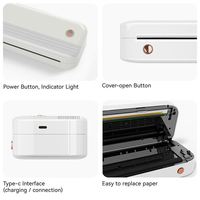 Printer Kertas Thermal Mini Portabel Murah A4 Bersertifikasi USB CE/FCC 203DPI untuk Foto & Dokumen Tersedia
