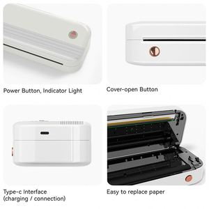 Imprimante thermique de poche mini A4 portable pas chère, certifiée CE/FCC, 203 DPI, pour photos et documents, en stock - Product Image 6