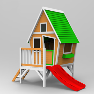 Fun Slide Tower Casa <span class=keywords><strong>de</strong></span> juegos <span class=keywords><strong>de</strong></span> <span class=keywords><strong>madera</strong></span> para niños Jardín al aire libre con pintura ecológica <span class=keywords><strong>y</strong></span> certificación <span class=keywords><strong>FSC</strong></span> - Product Image 2