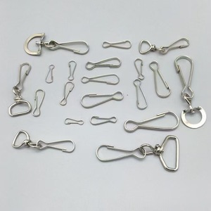 Porte-<span class=keywords><strong>badge</strong></span> métallique à ressort, attaches d'identification, clip de suspension <span class=keywords><strong>pour</strong></span> cordon, attache de fermeture éclair, fermoir de porte-clés en acier inoxydable, quincaillerie de suspension - Product Image 1