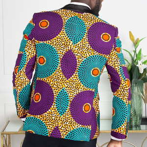 Custom <strong>African</strong> <strong>Tailored</strong> Fit Coat Shawl Collar <strong>African</strong> Blazer Ankara Print Attire Jacket for Men - Product Image 4