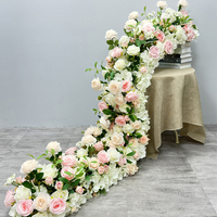 Décoration florale DIY en rangée de roses artificielles en soie pour centres de table de mariage, murs de fond, arches, événements et scènes