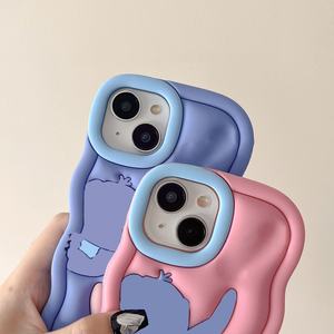 Coque en Silicone Souple Mignonne Style Poupée 3D pour iPhone 16 15 14 Plus 17 Pro <span class=keywords><strong>Max</strong></span>, Toucher Peluche, Housse en Caoutchouc Antichoc - Product Image 3