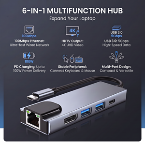 5-in-1 <strong>USB</strong> <strong>C</strong> Hub Ethernet RJ45 Type <strong>C</strong> <strong>Docking</strong> Station IOS HP <strong>Dell</strong> Lenovo Laptop Best Price HDTV <strong>USB</strong> 3.0 Charging PD - Product Image 4
