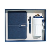 Ensemble cadeau d'entreprise de luxe en gros : Carnet A5 en cuir PU avec stylo, clé USB et gobelet isotherme en acier inoxydable, personnalisable avec logo