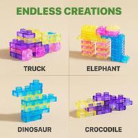 Ensemble de 40 blocs de construction souples transparents, briques de construction DIY, jouet éducatif STEM pour enfants