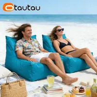 OTAUTAU Housse de pouf inclinable moderne pour extérieur, flotteurs de piscine, chaise longue de plage et de camping SF505 sans rembourrage