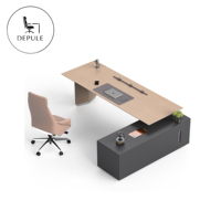 Bureau de direction convertible en forme de L en bois, poste de travail moderne pour manager, idéal pour le bureau du patron, fabriqué à Foshan