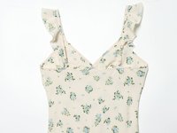 Robe midi chic et décontractée pour femme, nouvelle collection été 2026, imprimée, à volants, style rétro, sans manches