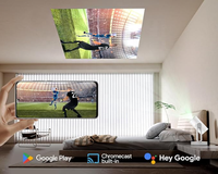 El Mejor Proyector de Cine en Casa con Sistema de Video Inteligente con Enfoque Automático, Google-TV, WiFi 6, Mini Proyector Portátil LCD Inteligente de 1080P 4K