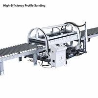 Ligne de production automatique de ponçage de profilés de portes / Raboteuse à bois double face pour portes en MDF et contreplaqué, capacité 2200x800