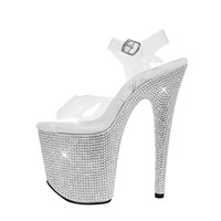 Vente en gros directe d'usine, talons ultra hauts, talons hauts en PVC transparent, talons de haute qualité pour femmes