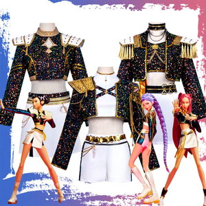 Costume de cosplay Ume Kpop Demon Hunters <span class=keywords><strong>Anime</strong></span> <span class=keywords><strong>pour</strong></span> <span class=keywords><strong>adulte</strong></span> comprenant un gilet, des shorts, des costumes, des pantalons, des jupes Rumi Mira Zoey unisexe en polyester - Product Image 1