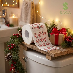 <span class=keywords><strong>Papier</strong></span> <span class=keywords><strong>toilette</strong></span> imprimé Noël 3 plis, rouleaux fantaisie Père Noël amusants, <span class=keywords><strong>en</strong></span> stock, MOQ 100 rouleaux - Product Image 4