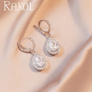 RAKOL EP2523 fashion New Water <b>Drop</b> Cubic Zirconia Wedding <b>Bridal</b> <b>Earrings</b> Women Jewelry - Product Image 4