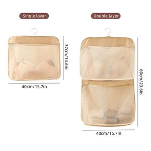 Sac de rangement suspendu multifonctionnel de haute qualité pour la maison, organisateur double couche pour soutiens-gorge et chaussettes avec crochet - Product Image 3