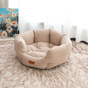 سرير للقطط من سينسمار بتصميم يحاكي الكتان مع تصميم للنوم العميق وسادة شتوية سميكة ودافئة - Product Image 2