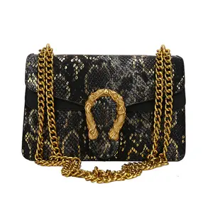 Bolso de mujer de moda y hermoso, bolso cuadrado pequeño con tapa de doble compartimento, bolso de hombro único con cadena nueva