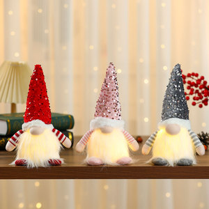 New cross-border Valentine's Day <b>Large</b> Sequin Glowing <b>Doll</b> with Lights, Christmas Glowing Faceless <b>Doll</b> Ornament - Product Image 2